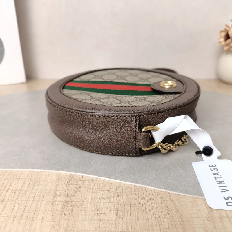 GUCCI Crossbody Bag Ophidia GG Round Bag Monogram PV Cmini18 × 4.5 × 18 cm — detail view 2 of 9