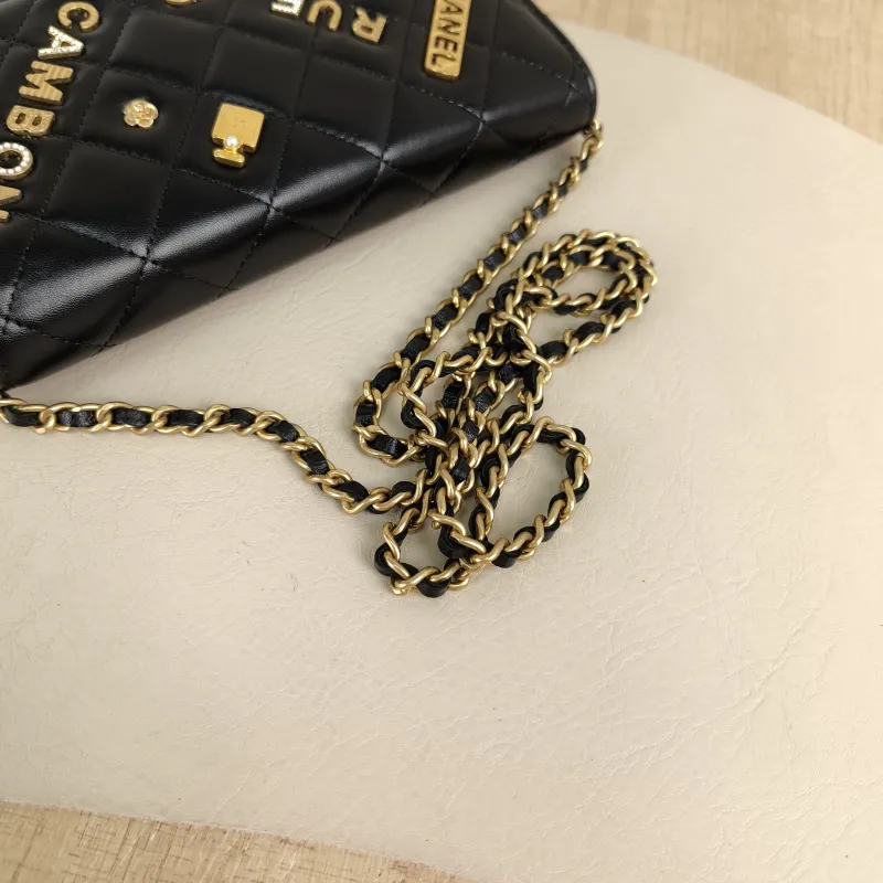 Chanel Crossbody Bag Classic Flap WOC CF WOCWOC Bag Edition Black Lambskinmini19.2 × 3.5 × 12.3 cm — detail view 10 of 17