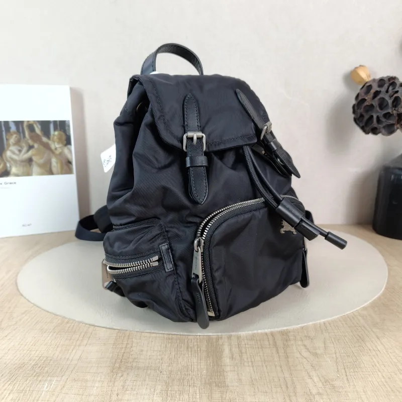 BURBERRY Backpack Backpack Black Nylon One Size 17 × 10 × 26 cm — cover view 5 of 5