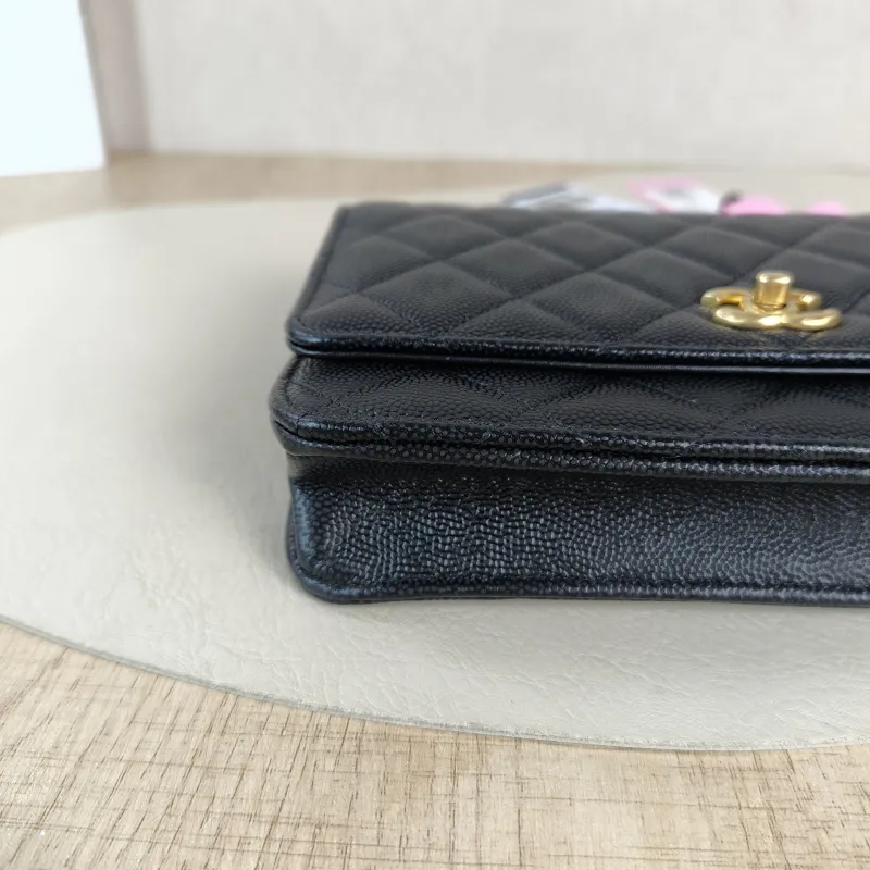 Chanel Crossbody Bag CF WOC Crossbody Bag Black Grained Calfskinmini19.2 × 3.5 × 12.3 cm — detail view 12 of 13
