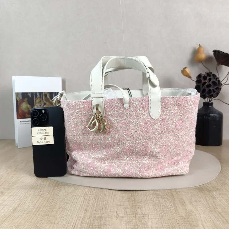 DIOR Top Handle Bag TOUJOURS Pink White Medium 28.5 × 17 × 21.5 cm — cover view 5 of 5