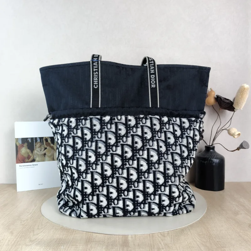 DIOR Shoulder Bag Shoulder Bag Black Monogram Nylon One Size 37 × 13 × 43 cm — cover view 4 of 5
