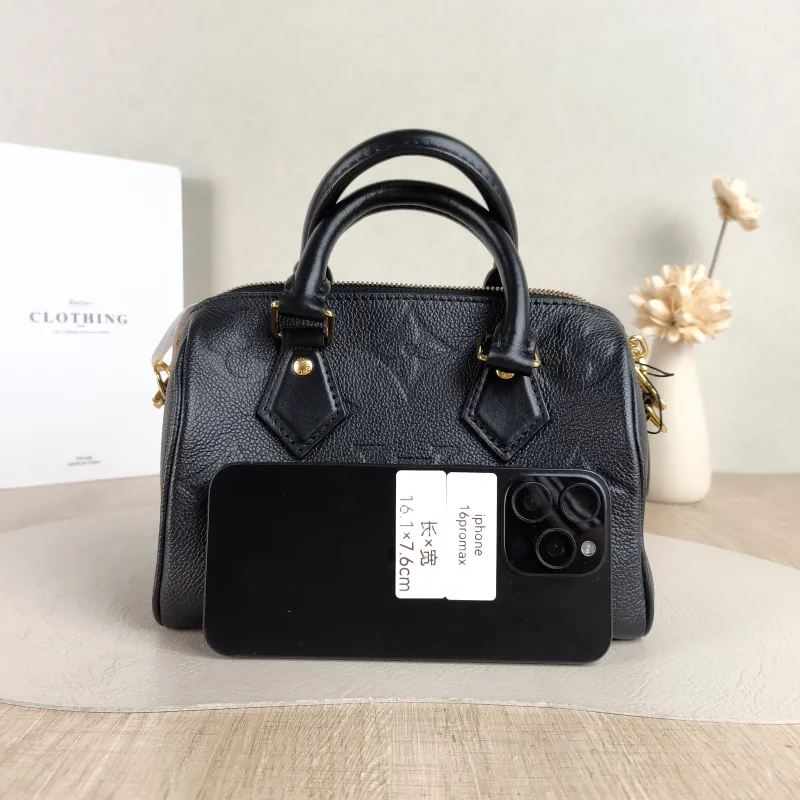Louis Vuitton Crossbody Bag Speedy20 Black Monogram Empreinte Embossed Calfskin Small 20.5 × 12 × 13.5 cm — cover view 5 of 6