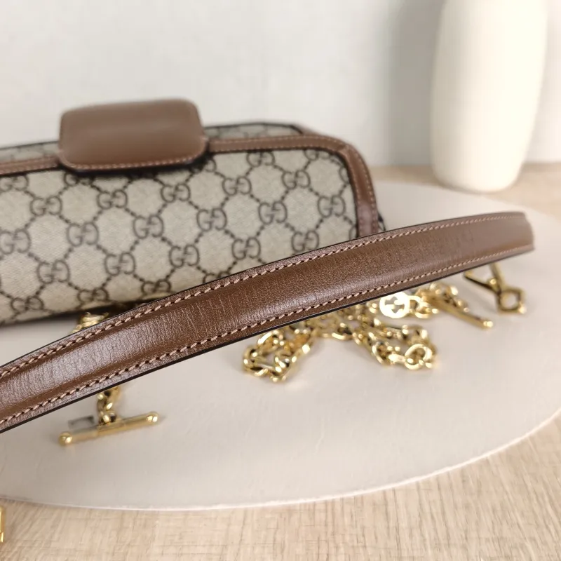 GUCCI Shoulder Bag Horsebit 1955 Horsebit Small Monogram · Shoulder Strap PVC Small 24 × 5.5 × 13 cm — detail view 9 of 12