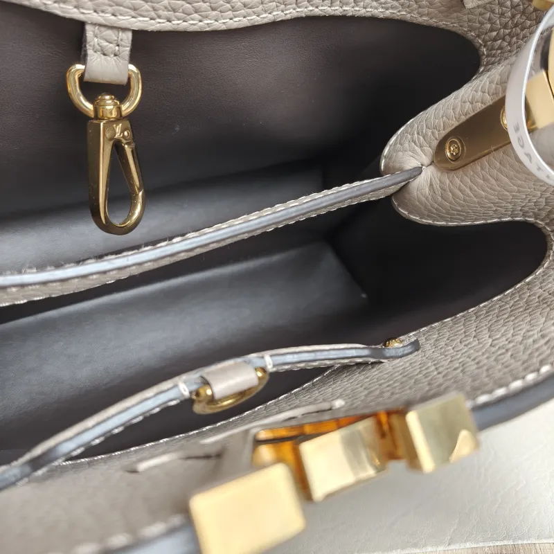 Louis Vuitton Top Handle Bag Capucines Grey Calfskin BB 27 × 9 × 17.5 cm — detail view 2 of 11