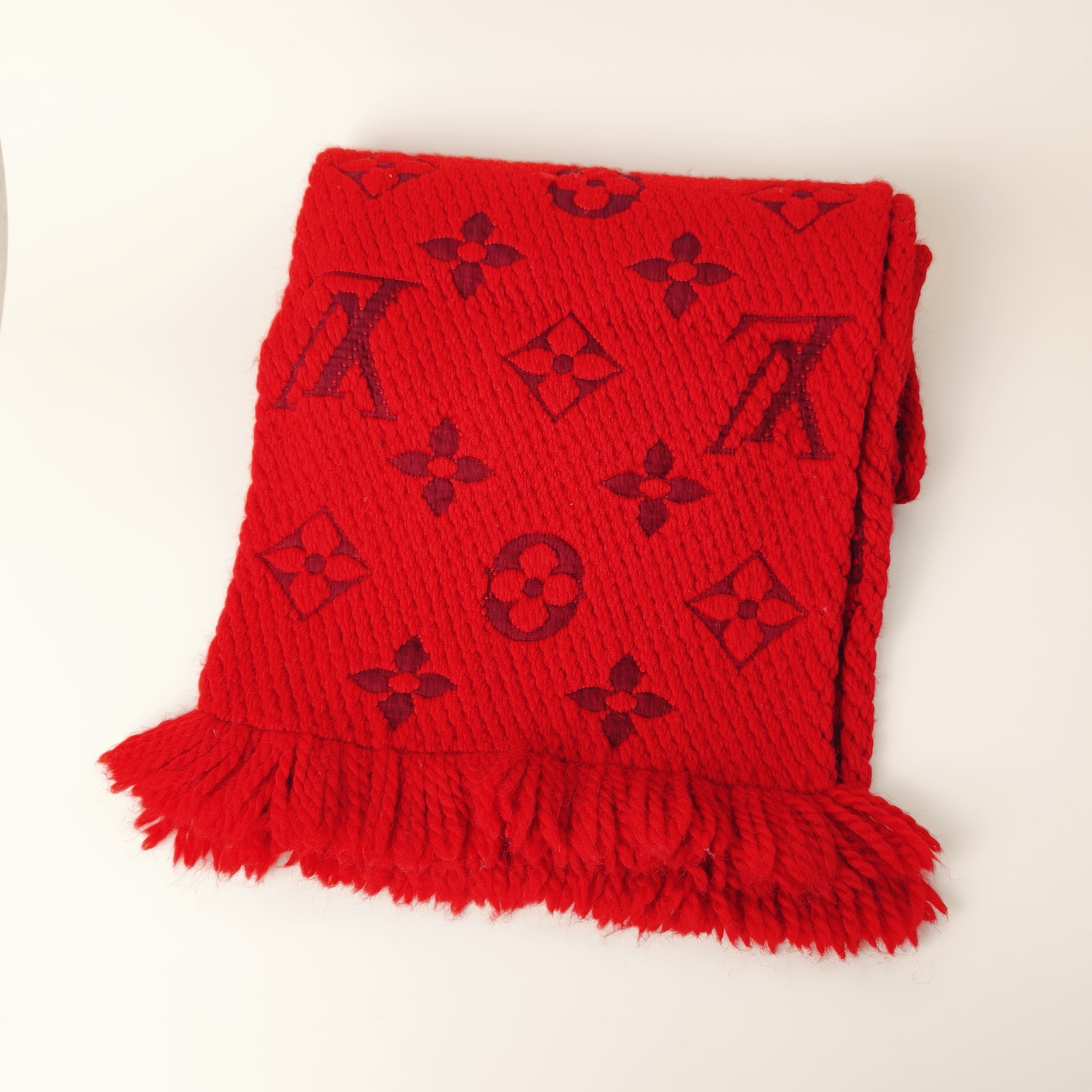Louis Vuitton Scarf Scarf Red Wool · Silk One Size30*160cm