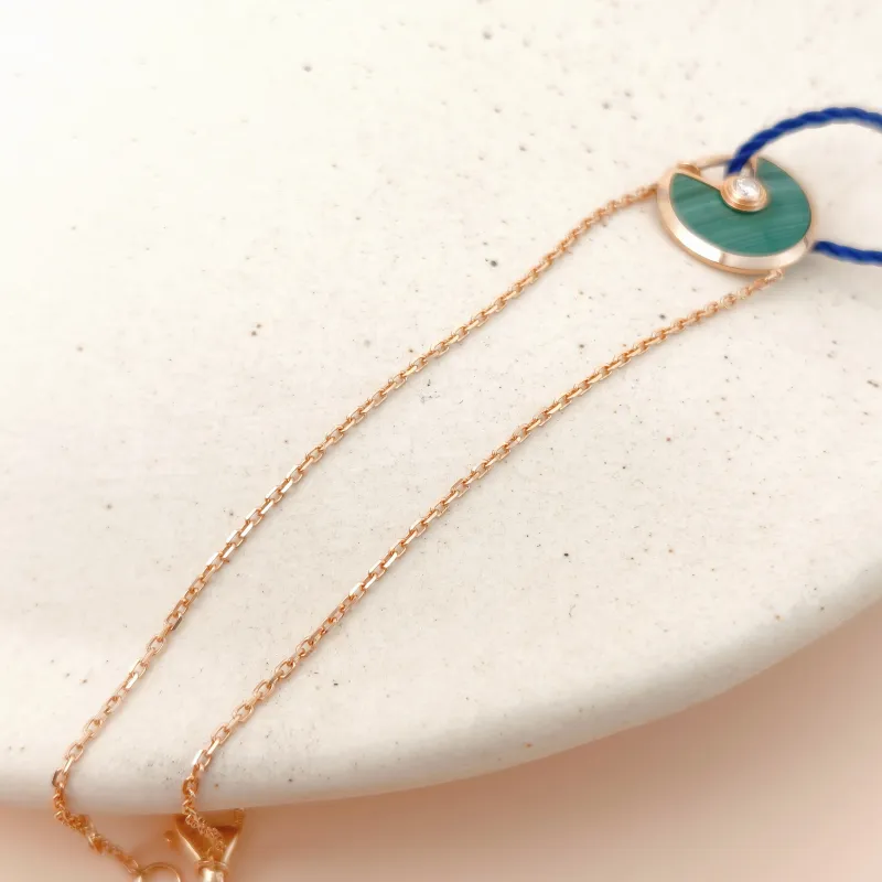 CARTIER Bracelet Amulette de Bracelet Malachite Diamond18KR ose Gold One Size 18cm — cover view 7 of 10