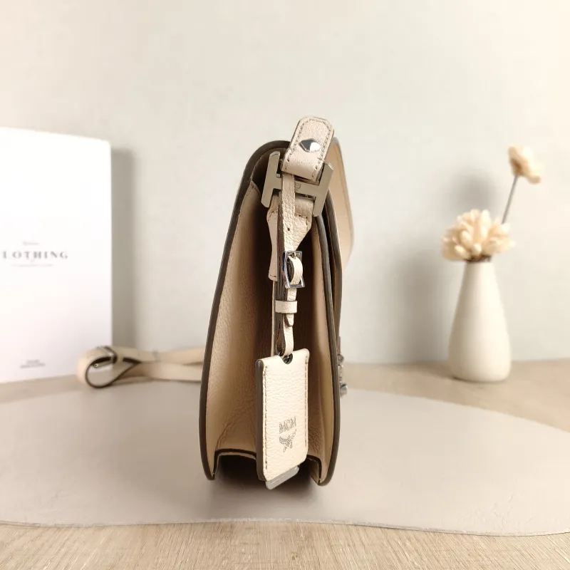 MCM Crossbody Bag Crossbody Bag Beige Calfskin 21 × 7 × 19 cm — detail view 7 of 10