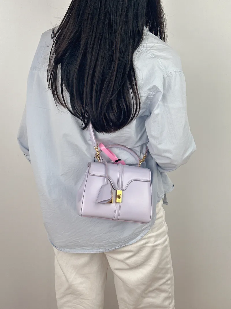 CELINE Crossbody Bag 16 Edition Calfskin Mini 17.5 × 7 × 14 cm — on-model view 2 of 2