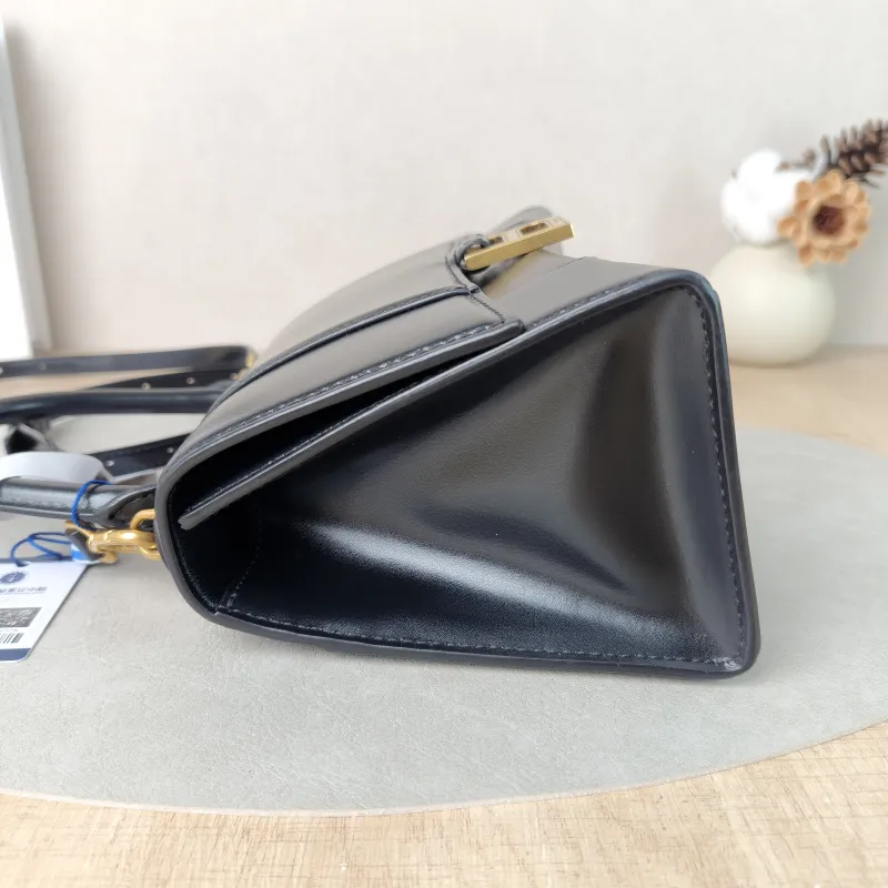 BALENCIAGA Crossbody Bag Hourglass Hourglass Bag Black Calfskin S 23 × 10 × 14 cm — detail view 8 of 14