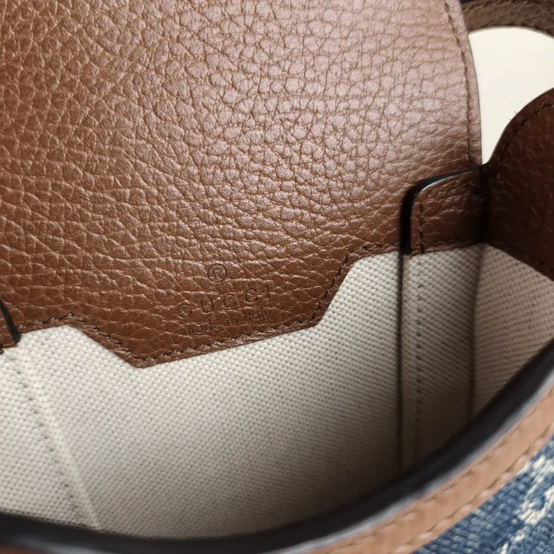 GUCCI Crossbody Bag Horsebit 1955Collection Mini Blue Brown · Calfskin Mini 11.5 × 4 × 17 cm — detail view 8 of 11