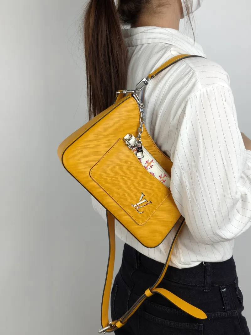 Louis Vuitton Crossbody Bag MARELLE Yellow Epi Embossed Calfskin Small 25 × 8 × 15 cm — on-model view 2 of 2