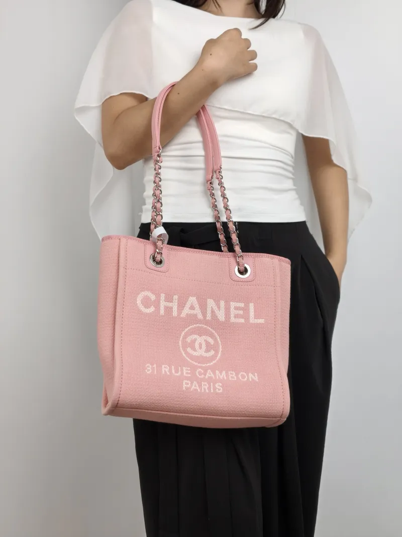 Chanel Shoulder Bag Pink One Size 26 × 10 × 26 cm — on-model view 1 of 2