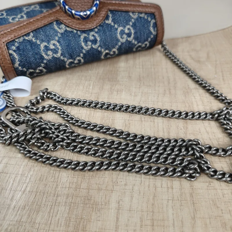 GUCCI Crossbody Bag Dionysus Blue Mini 16.5 × 4.5 × 10 cm — detail view 3 of 12