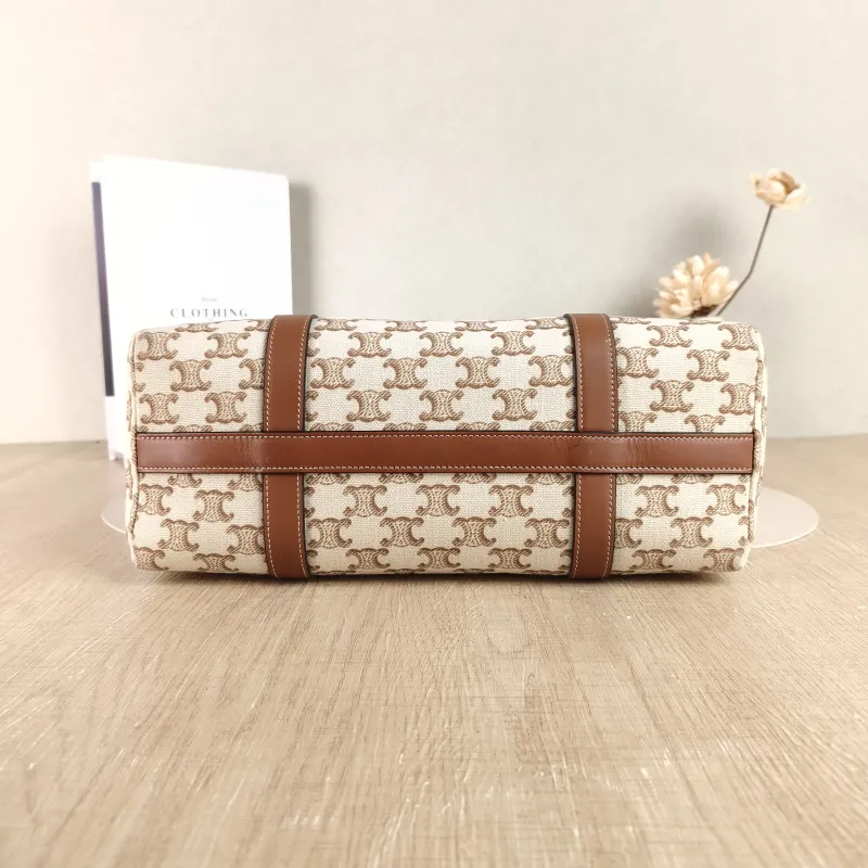 CELINE Shoulder Bag soft shopper Shoulder Bag Brown White Calfskin 31 × 12 × 38 cm — cover view 3 of 4