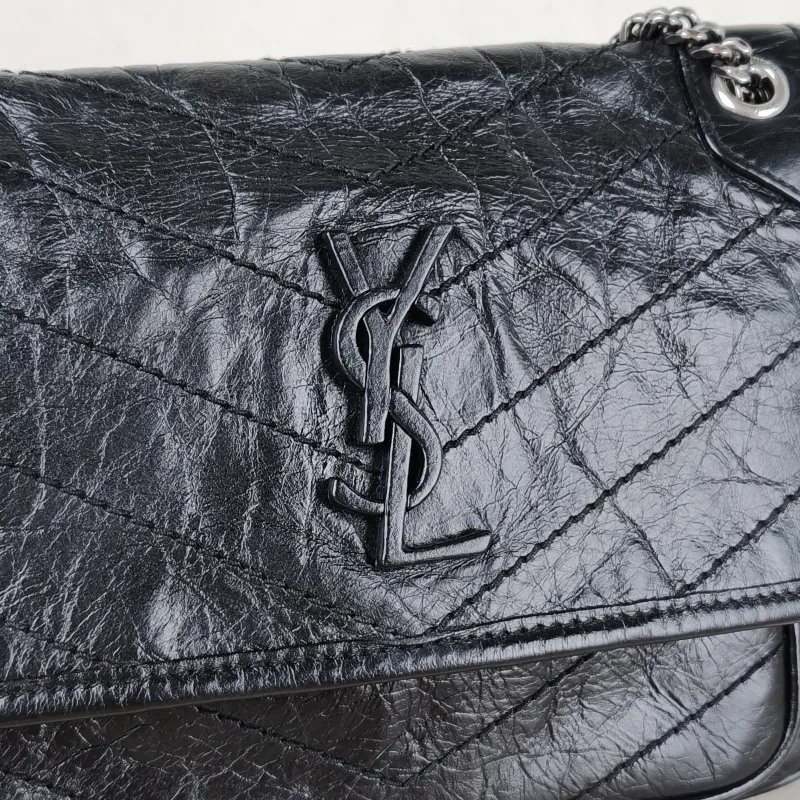 SAINT LAURENT Crossbody Bag Niki D Waxed Leather Calfskin Small 21 × 7.5 × 16 cm — detail view 7 of 13