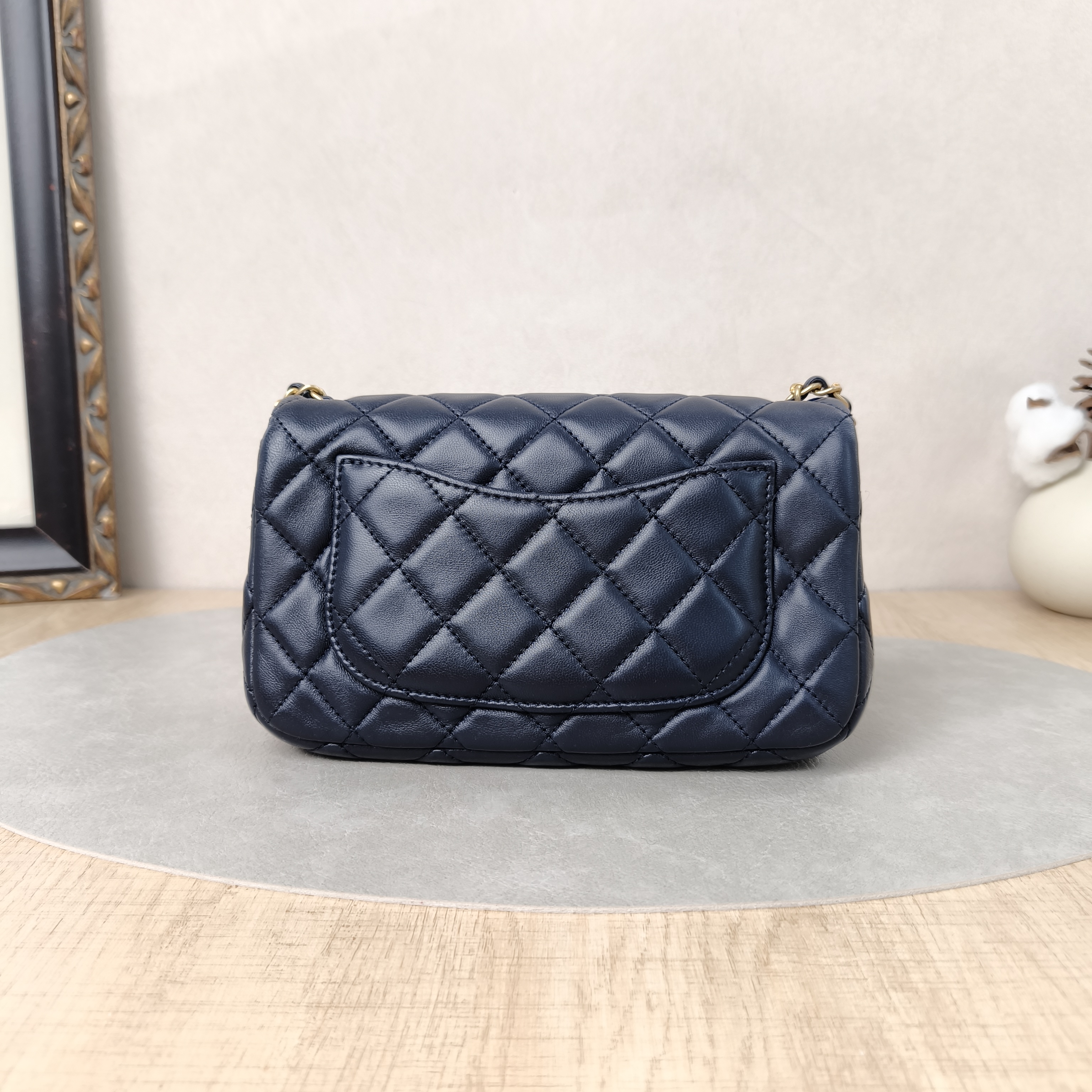 Chanel Crossbody Bag Classic Flap Large Mini CF Mini Blue Lambskin mini20 × 6 × 12 cm — cover view 5 of 5