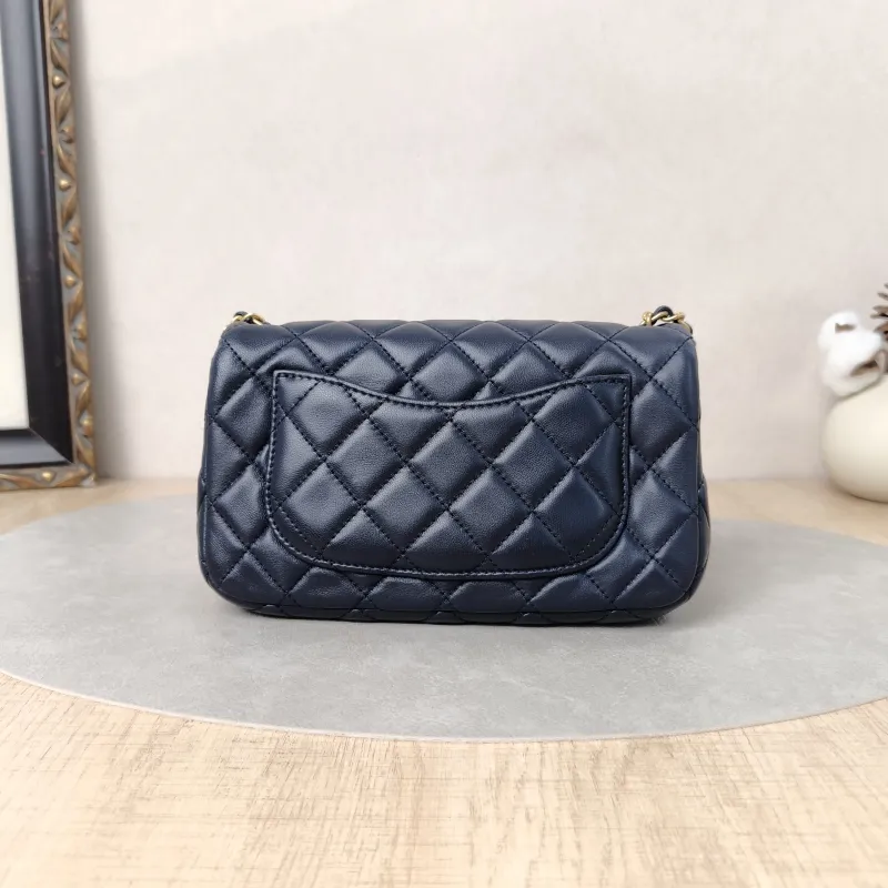Chanel Crossbody Bag Classic Flap Large Mini CF Mini Blue Lambskin mini20 × 6 × 12 cm — cover view 5 of 5