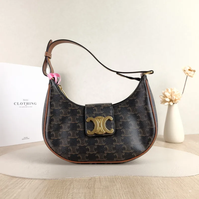 CELINE Shoulder Bag AVA Monogram PVC 24.5 × 6.5 × 17 cm