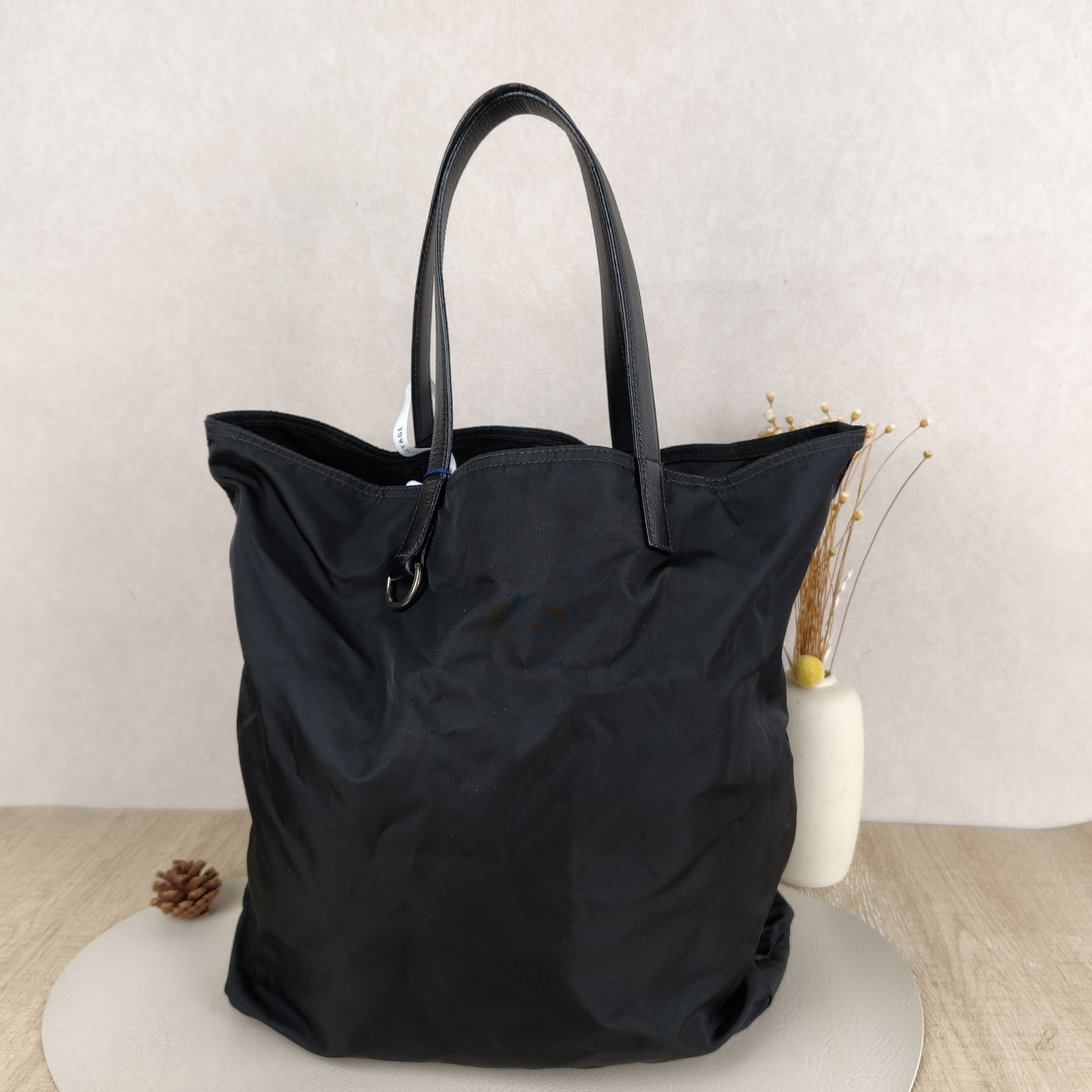 PRADA Top Handle Bag Tote Bag Black Nylon One Size33 × 9 × 36 cm — cover view 9 of 9