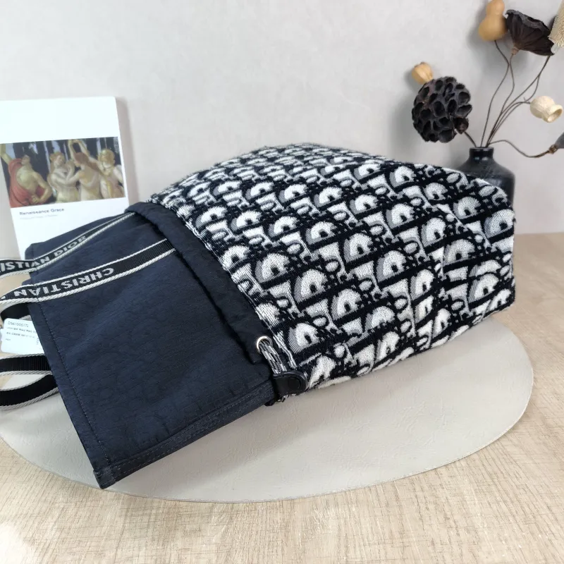 DIOR Shoulder Bag Shoulder Bag Black Monogram Nylon One Size 37 × 13 × 43 cm — detail view 1 of 10