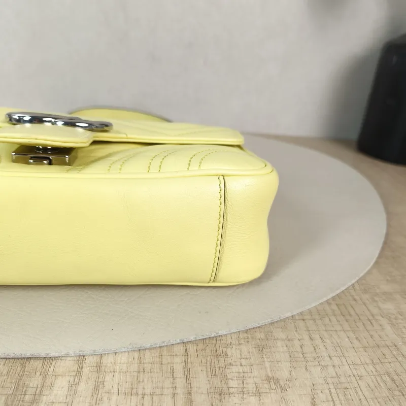 GUCCI Crossbody Bag GG Marmont Small Marmont 22 Yellow Calfskin Small 22 × 6 × 13 cm — detail view 13 of 13