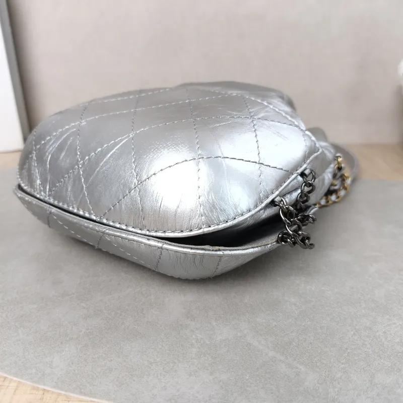 Chanel Crossbody Bag Gabrielle Collection Bucket Bag Silver Calfskin 20 × 6.5 × 22 cm — detail view 6 of 16