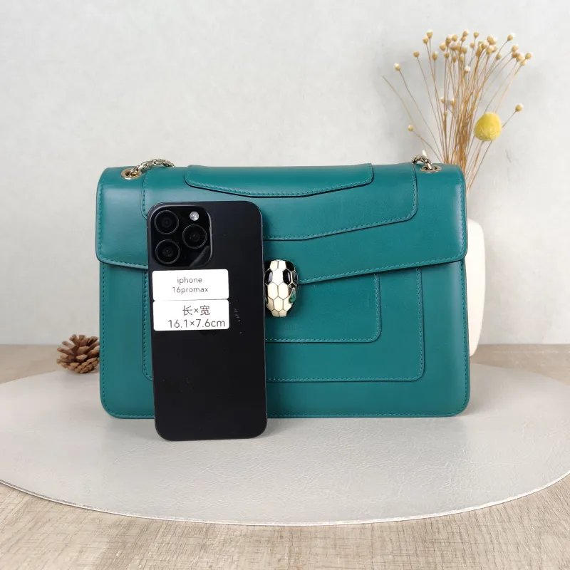 Bvlgari Crossbody Bag Serpenti Forever Collection Crossbody Bag Green Calfskin Medium27.5 × 7 × 18 cm — cover view 5 of 5