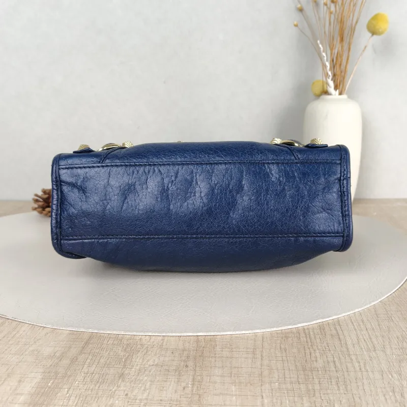 BALENCIAGA Crossbody Bag Classic City Blue Lambskin Mini 24 × 10 × 16 cm — cover view 5 of 5