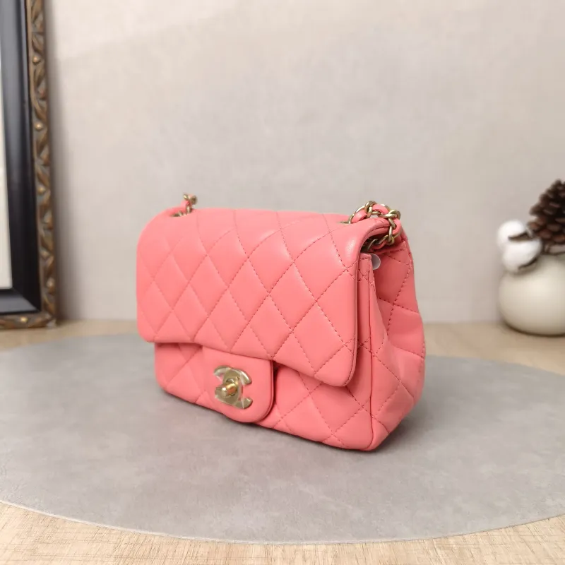 Chanel Crossbody Bag Pink Lambskinmini17 × 8 × 13.5 cm — cover view 6 of 6