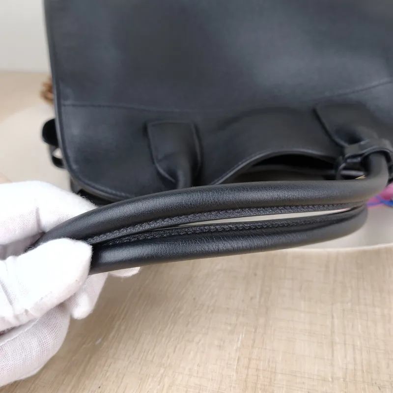 PRADA Tote Bag Black Calfskin One Size 32 × 15 × 22 cm — detail view 4 of 11