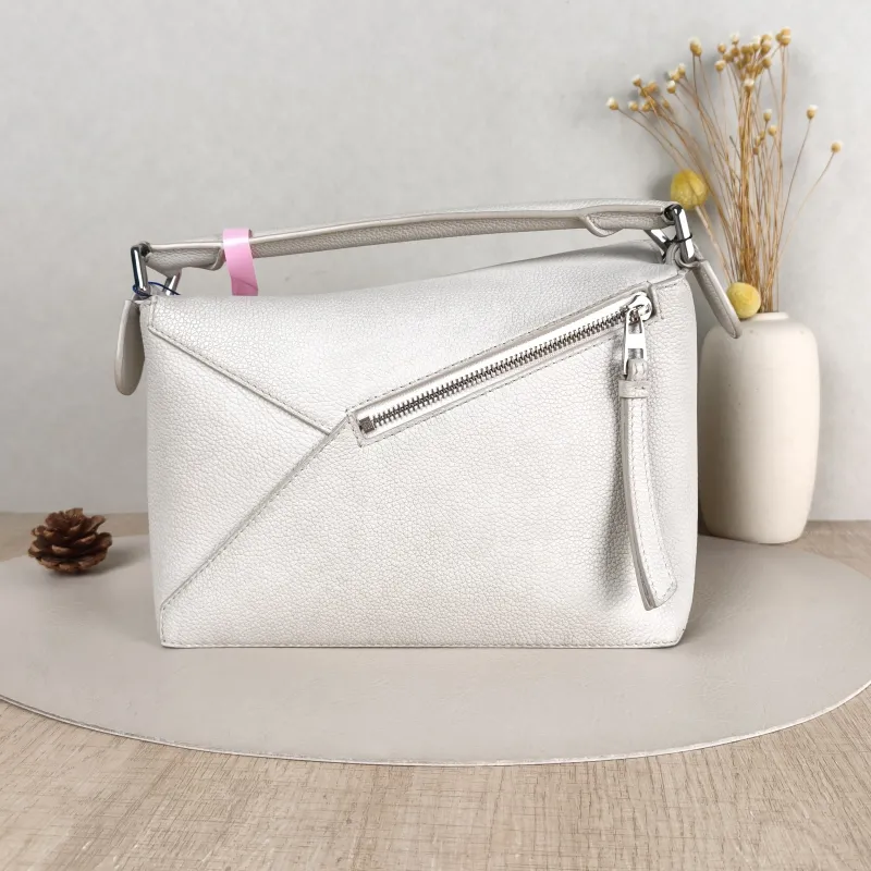 LOEWE Crossbody Bag Puzzle White CC alfskin Small 24 × 10.5 × 16.5 cm — cover view 3 of 5