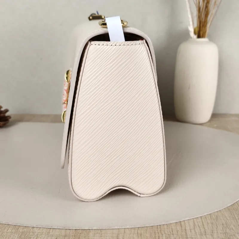 Louis Vuitton Crossbody Bag Twist White Epi Embossed Calfskin Pink 23 × 9.5 × 17 cm — detail view 9 of 14