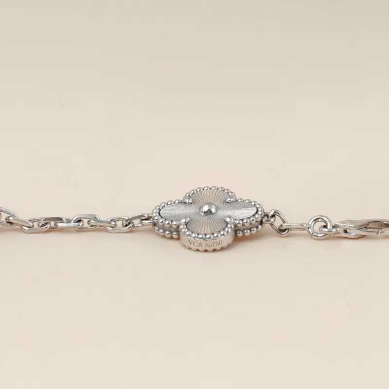 Van Cleef & Arpels Bracelet Alhambra Alhambra Collection Five-Motif Bracelet White Gold 18KW hite Gold Vintage Small19cm — cover view 10 of 11