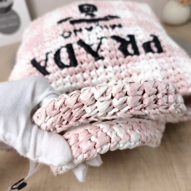 PRADA Shoulder Bag Woven White Woven One Size23 × 8 × 23 cm — detail view 7 of 11