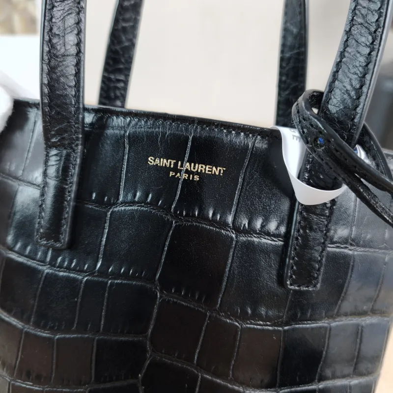 SAINT LAURENT Shoulder Bag SHOPPING Shopping Tote Black Embossed Calfskinmini18 × 8 × 17 cm — detail view 5 of 13