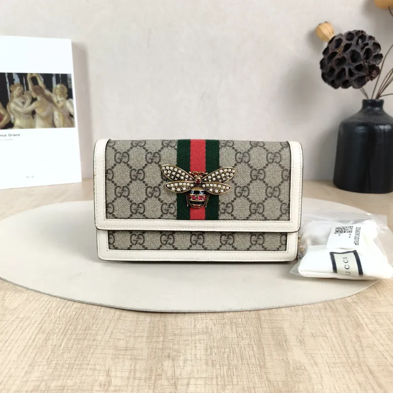 GUCCI Crossbody Bag Crossbody Bag White PVC One Size 20 × 3 × 12 cm — cover view 5 of 6