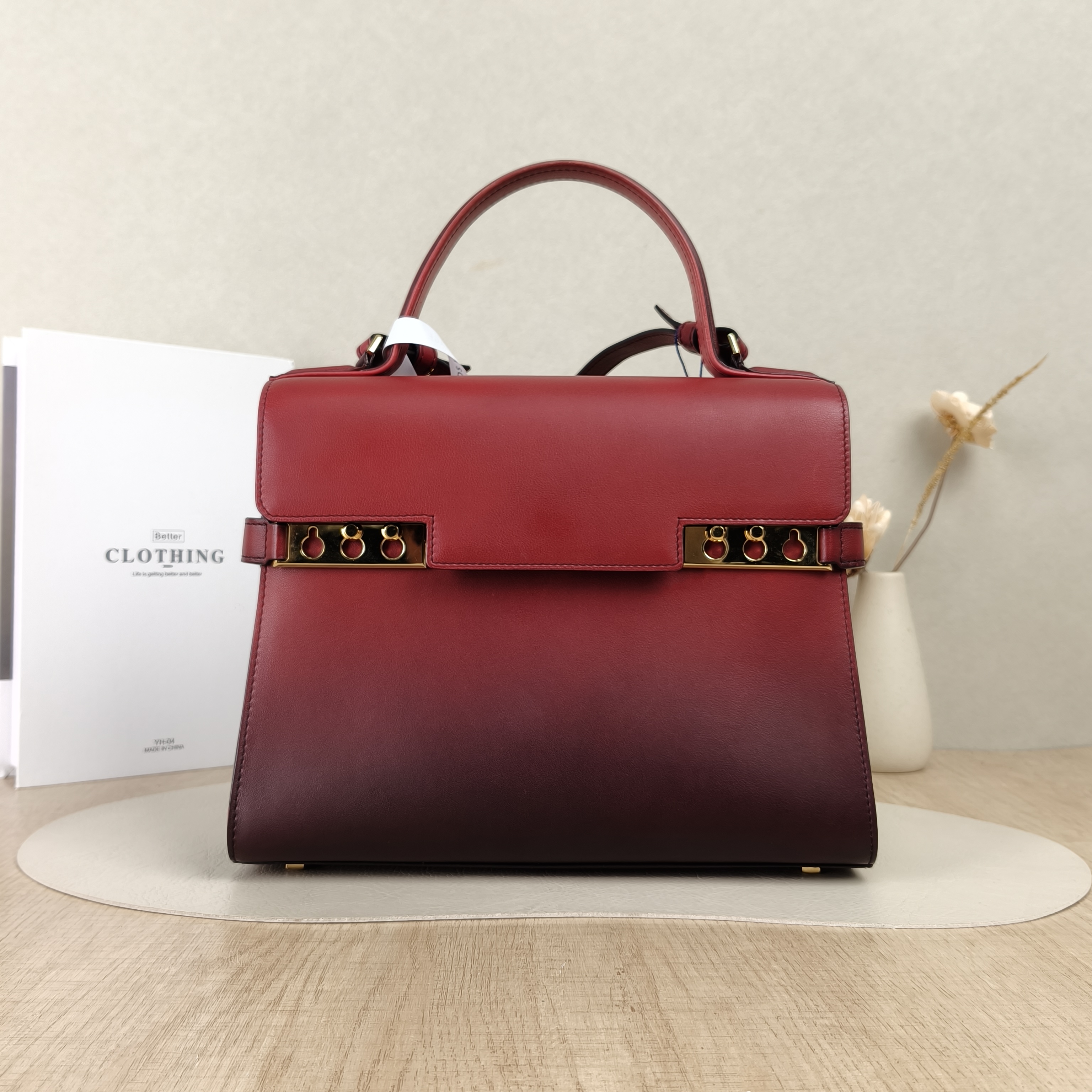 DELVAUX Crossbody Bag Tempete Silky Calf Calfskin Medium 27.5 × 9 × 23 cm