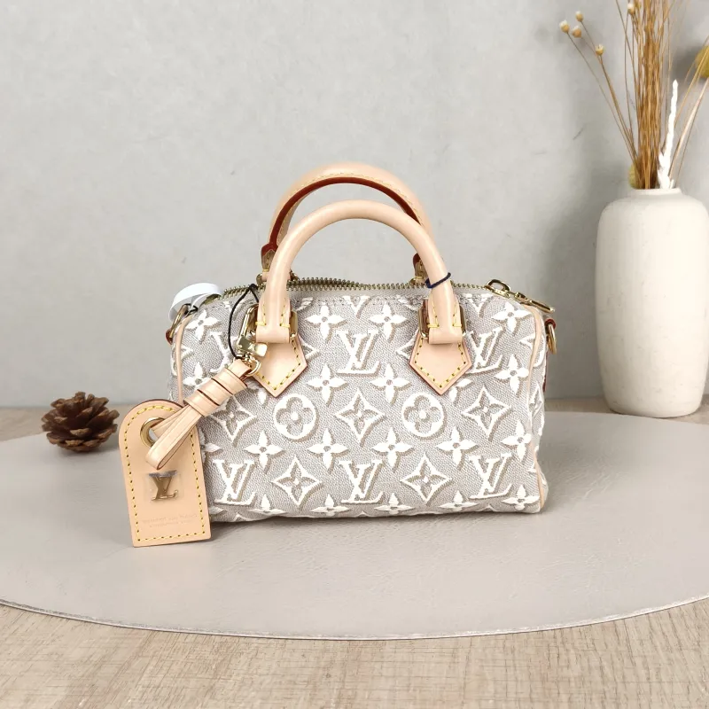 Louis Vuitton Crossbody Bag Speedy Nano Beige nano 16 × 7.5 × 10 cm