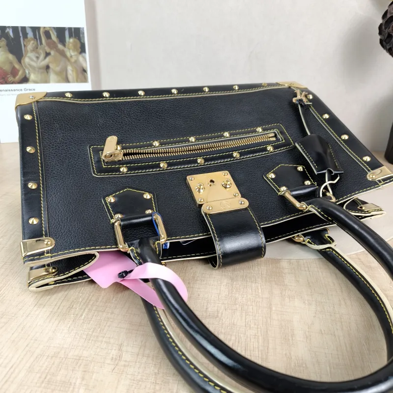 Louis Vuitton Top Handle Bag Suhali Vintage Black Calfskin One Size 36 × 12 × 22 cm — detail view 8 of 12