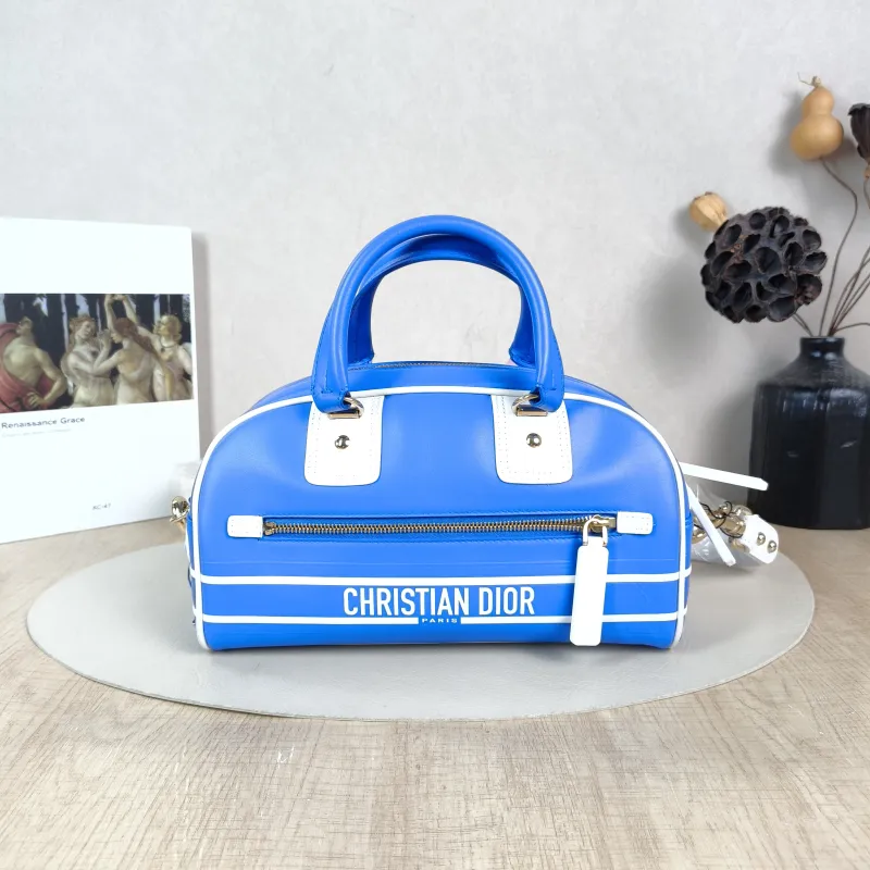 DIOR Top Handle Bag Vibe Bowling Calfskin Small 24.5 × 11.5 × 14.5 cm
