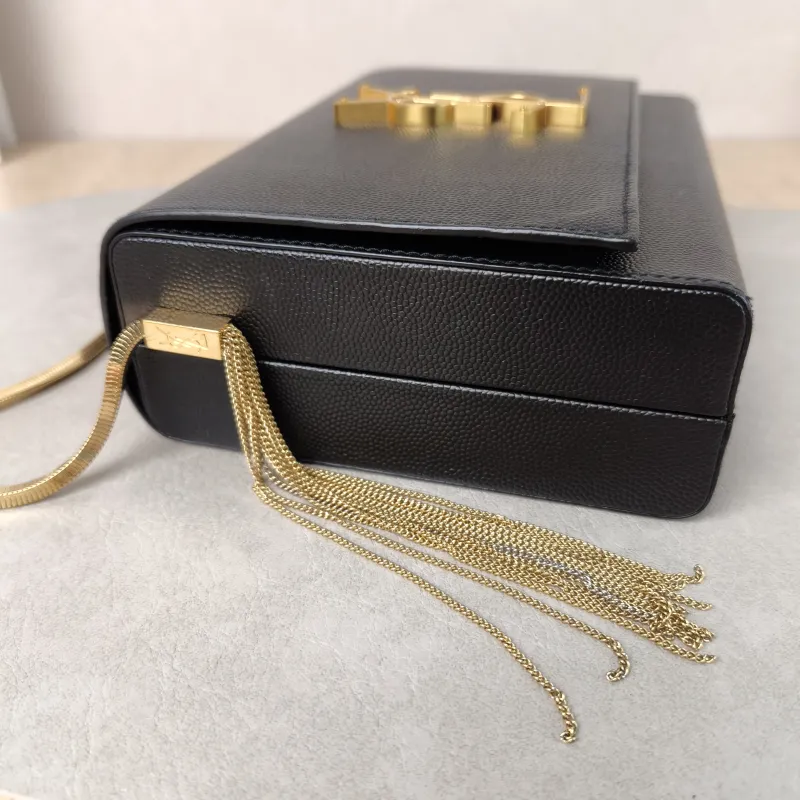 SAINT LAURENT Crossbody Bag KATE Box Chain Bag Black Calfskin One Size18 × 5.5 × 14 cm — detail view 5 of 13