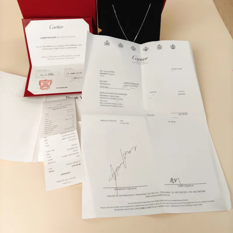CARTIER Necklace d'Amour Necklace White Gold 18KW hite Gold Diamond Large 40cm — detail view 1 of 1