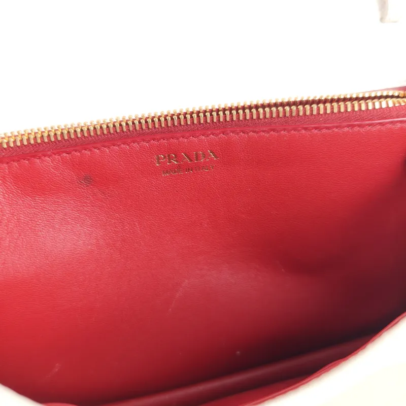 PRADA Crossbody Bag Crossbody Bag White Calfskin One Size 20 × 4 × 13 cm — detail view 9 of 13