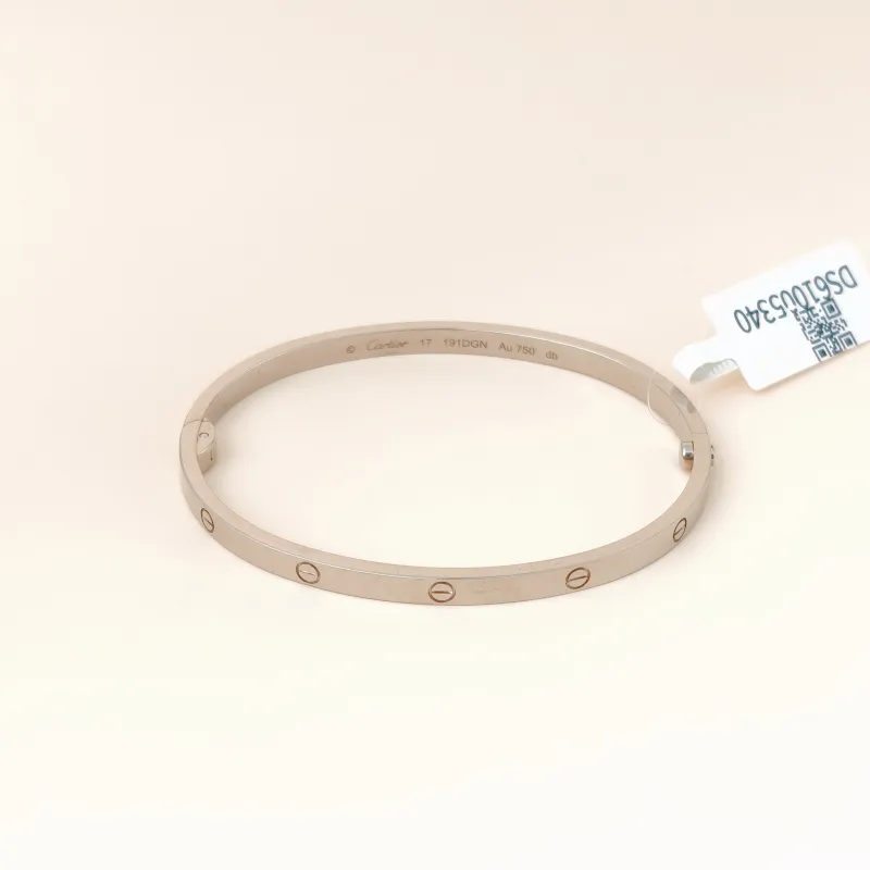 CARTIER Bangle Love Collection Bangle White Gold 18KW hite Gold Small Edition 3.6 ，17