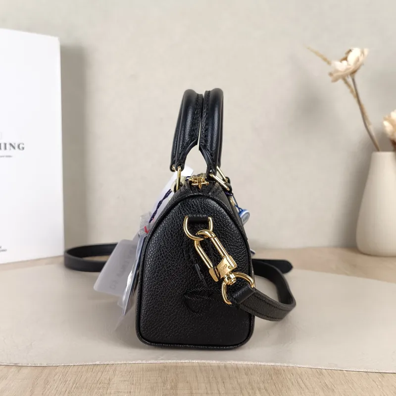 Louis Vuitton Crossbody Bag Speedy Nano Black · White Empreinte Embossed Calfskin Monogramnano16 × 7.5 × 10 cm — detail view 10 of 11