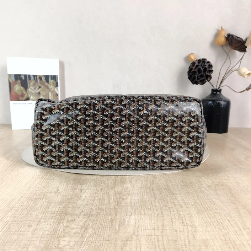 GOYARD Shoulder Bag SAINT LOUIS Shopping Tote Black PVC Small 34 × 15 × 28 cm — cover view 3 of 5
