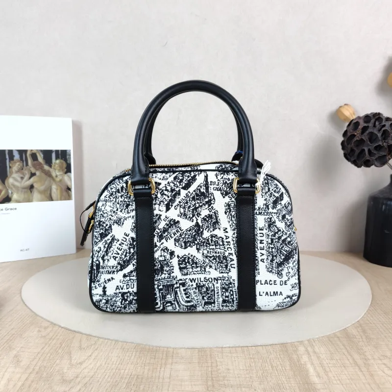DIOR Top Handle Bag D-Vibe Bowling Bag Colorblock Canvas Small 25 × 9.5 × 16 cm — cover view 4 of 6
