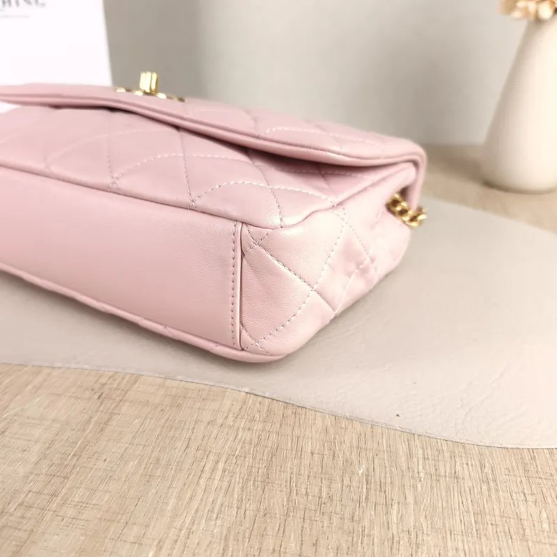 Chanel Crossbody Bag Pink Crossbody Bag Pink Lambskin One Size 23 × 5 × 16 cm — detail view 3 of 13
