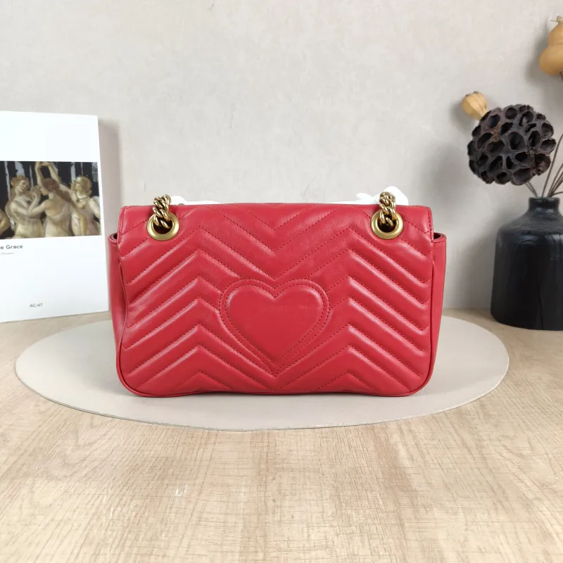 GUCCI Crossbody Bag GG Marmont Medium Marmont 26 Red Calfskin Medium 26 × 7 × 15 cm — cover view 5 of 5